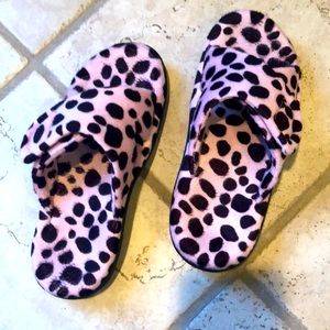 Vionic Orthaheel Womens Slippers Adjustable Strap Natural Pink Leopard 7